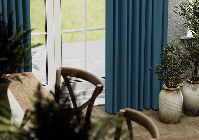Kyoto Faux Silk, Azure - Made to Measure Curtains - Image 5